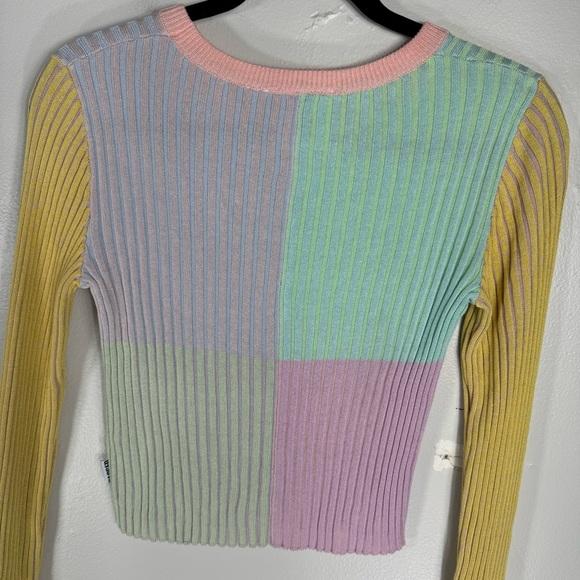 RAGGED PRIEST sweater pastel colorblock ribbed top medium DOLLS KILL y2k gothic - Picture 8 of 14